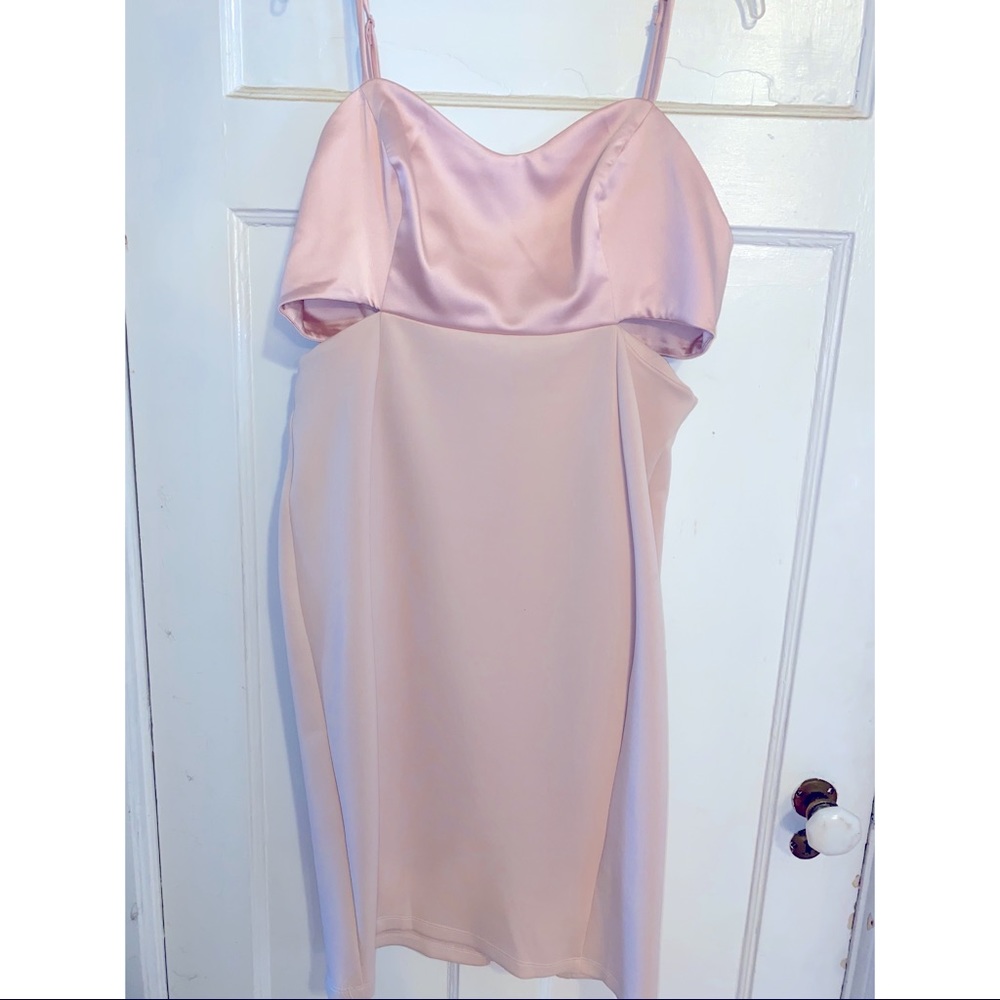 ASOS SATIN AND SCUBA BODY CON DRESS SIZE 14